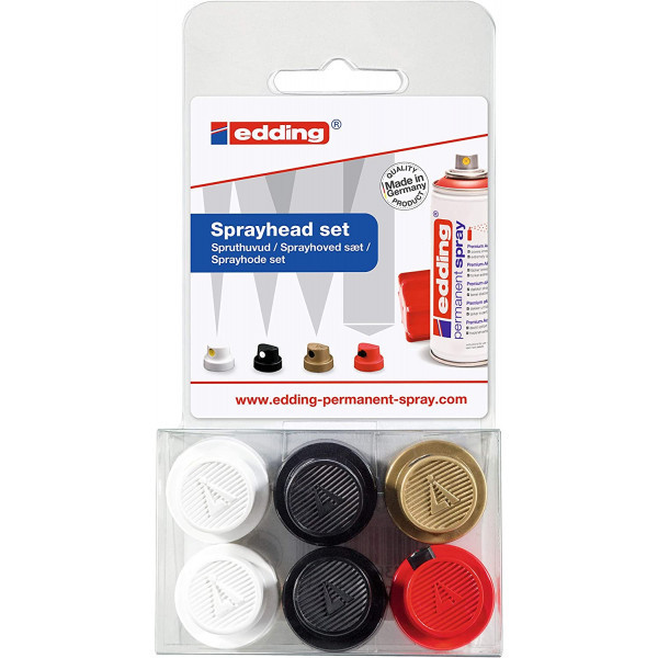 photo-Lot de 6 buses pour bombe de peinture Edding 5200 assortiment de tailles