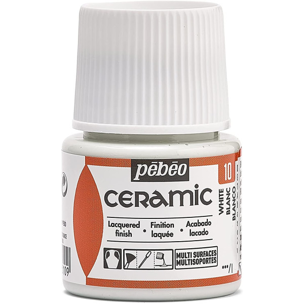 photo-Peinture pour céramique - Blanc - Pébéo - Ceramic - 45ml