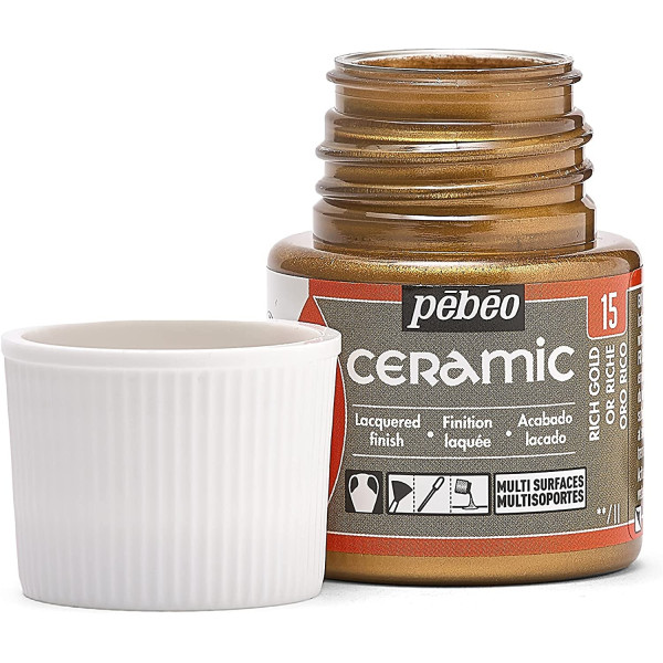 Peinture pour céramique - Or riche - Pébéo - Ceramic - 45ml