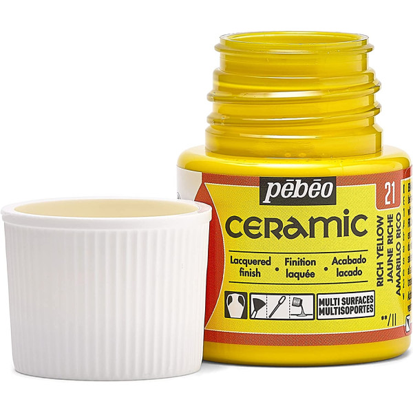 Peinture pour céramique - Jaune riche - Pébéo - Ceramic - 45ml
