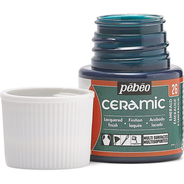 Peinture pour céramique - Vert émeraude - Pébéo - Ceramic - 45ml