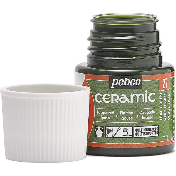 Peinture pour céramique - Vert feuille - Pébéo - Ceramic - 45ml