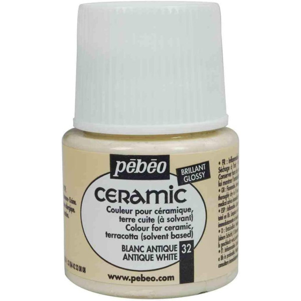 photo-Peinture pour céramique - Blanc antique - Pébéo - Ceramic - 45ml