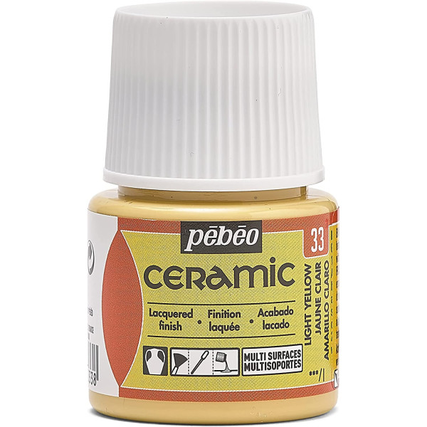 photo-Peinture pour céramique - Jaune clair - Pébéo - Ceramic - 45ml