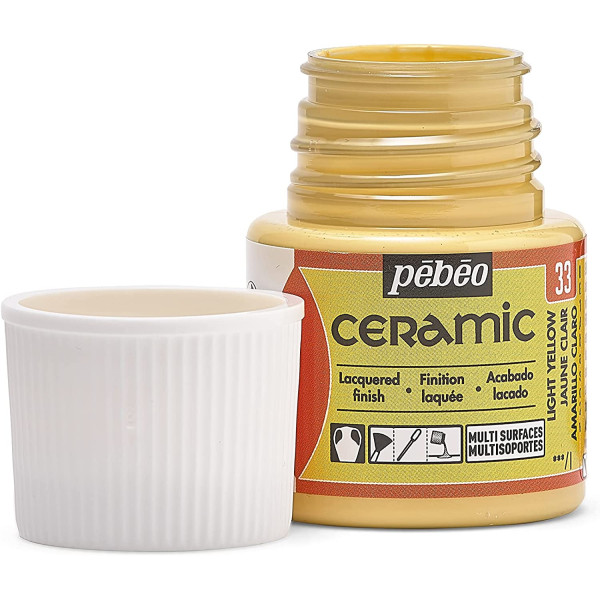 Peinture pour céramique - Jaune clair - Pébéo - Ceramic - 45ml