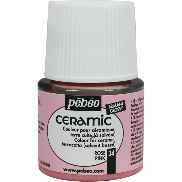 photo-Peinture pour céramique - Rose - Pébéo - Ceramic - 45ml