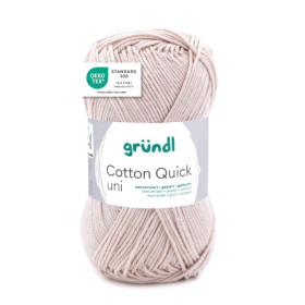 photo-Pelote de laine - Sable - 102 - 100% coton - 3/4 mm - Gründl - Cotton Quick Uni