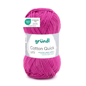 photo-Pelote de laine - Orchidée - 108 - 100% coton - 3/4 mm - Gründl - Cotton Quick Uni