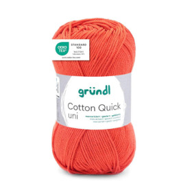 photo-Pelote de laine - Orange - 119 - 100% coton - 3/4 mm - Gründl - Cotton Quick Uni