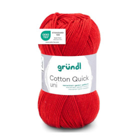 photo-Pelote de laine - Cerise - 120 - 100% coton - 3/4 mm - Gründl - Cotton Quick Uni