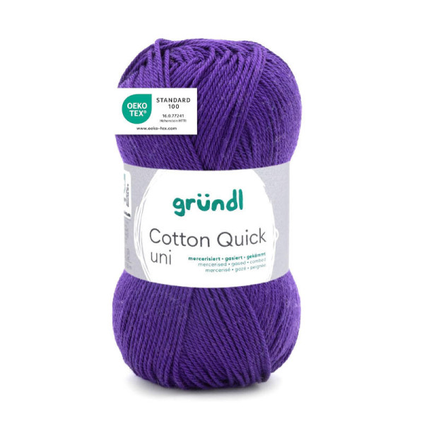 photo-Pelote de laine - Prune - 109 - 100% coton - 3/4 mm - Gründl - Cotton Quick Uni