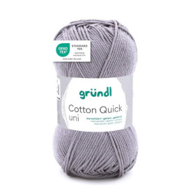 photo-Pelote de laine - Argent - 70 - 100% coton - 3/4 mm - Gründl - Cotton Quick Uni