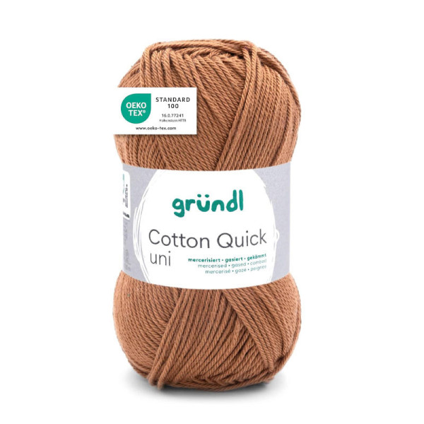 photo-Pelote de laine - Caramel - 123 - 100% coton - 3/4 mm - Gründl - Cotton Quick Uni