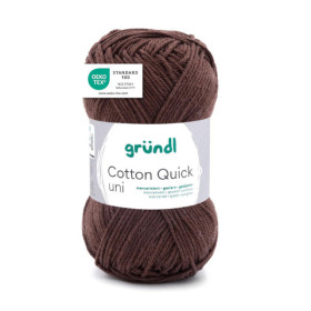 photo-Pelote de laine - Chocolat - 122 - 100% coton - 3/4 mm - Gründl - Cotton Quick Uni