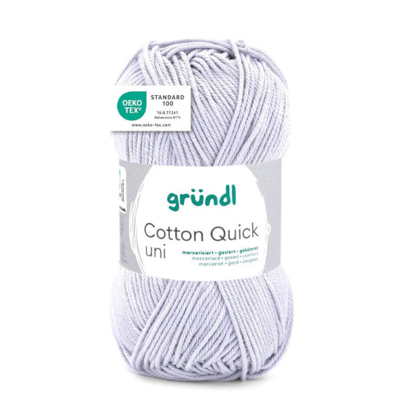 photo-Pelote de laine - Gris clair - 129 - 100% coton - 3/4 mm - Gründl - Cotton Quick Uni