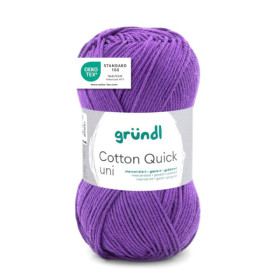 photo-Pelote de laine - Violet - 130 - 100% coton - 3/4 mm - Gründl - Cotton Quick Uni