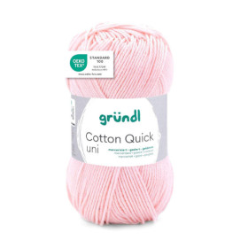 photo-Pelote de laine - Rose clair - 133 - 100% coton - 3/4 mm - Gründl - Cotton Quick Uni