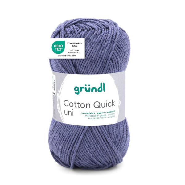 photo-Pelote de laine - Bleu jean - 137 - 100% coton - 3/4 mm - Gründl - Cotton Quick Uni