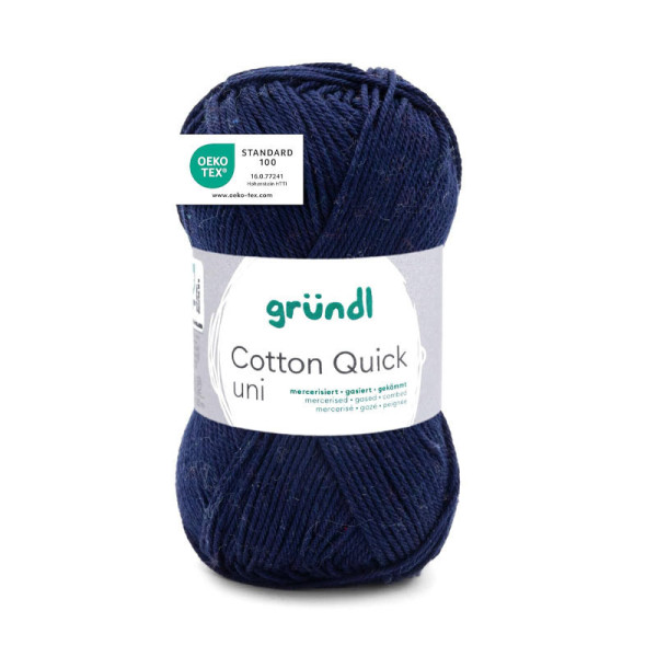 photo-Pelote de laine - Bleu nuit - 145 - 100% coton - 3/4 mm - Gründl - Cotton Quick Uni