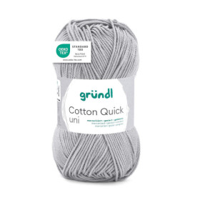 photo-Pelote de laine - Gris moyen - 151 - 100% coton - 3/4 mm - Gründl - Cotton Quick Uni