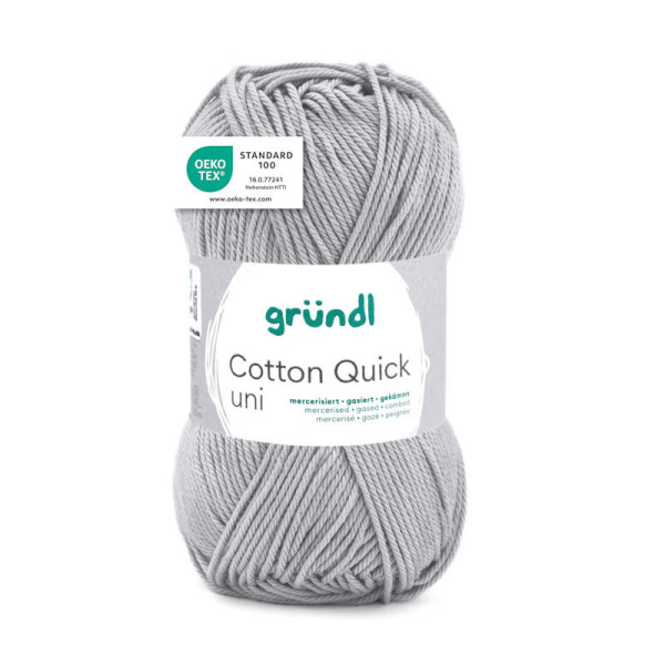 photo-Pelote de laine - Gris moyen - 151 - 100% coton - 3/4 mm - Gründl - Cotton Quick Uni