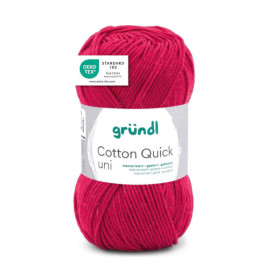 photo-Pelote de laine - Rouge vin - 154 - 100% coton - 3/4 mm - Gründl - Cotton Quick Uni