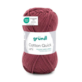phoot-Pelote de laine - Bordeaux - 155 - 100% coton - 3/4 mm - Gründl - Cotton Quick Uni