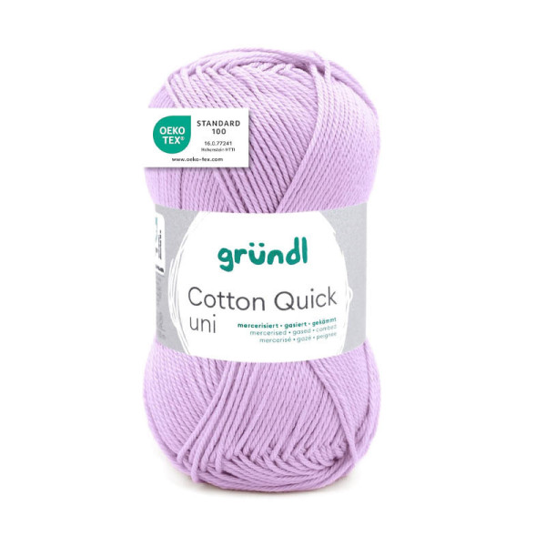 photo-Pelote de laine - Parme - 160 - 100% coton - 3/4 mm - Gründl - Cotton Quick Uni