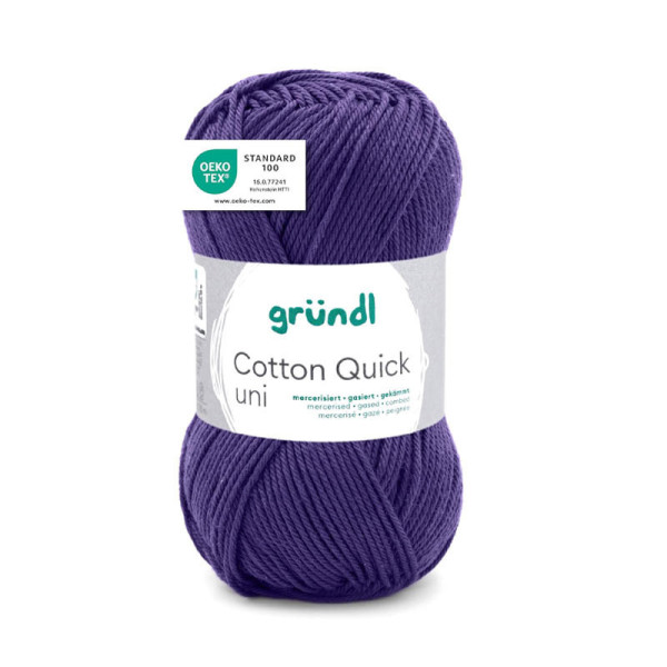 photo-Pelote de laine - Indigo foncé - 161 - 100% coton - 3/4 mm - Gründl - Cotton Quick Uni