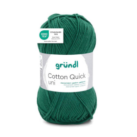 photo-Pelote de laine - Vert sapin - 169 - 100% coton - 3/4 mm - Gründl - Cotton Quick Uni