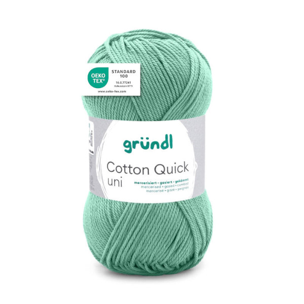 photo-Pelote de laine - Vert eau foncé - 170 - 100% coton - 3/4 mm - Gründl - Cotton Quick Uni