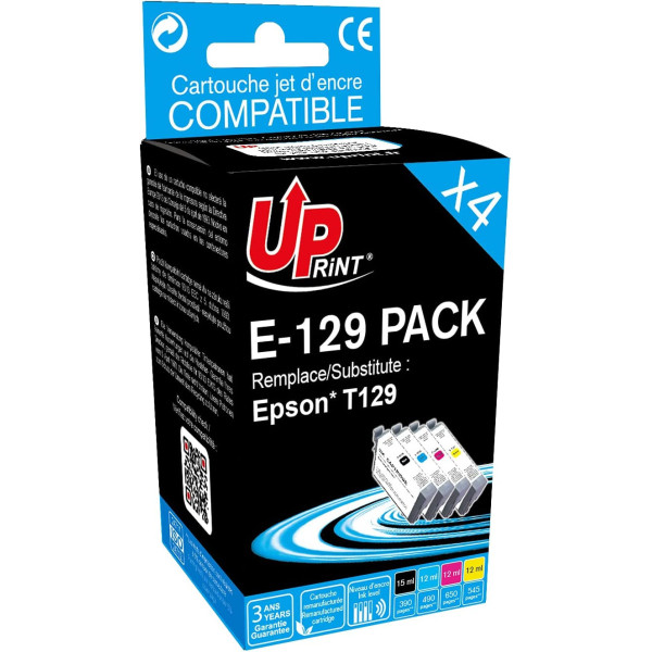 photo-EPSON E129 pack de 4 cartouches compatibles T1295 UpPrint