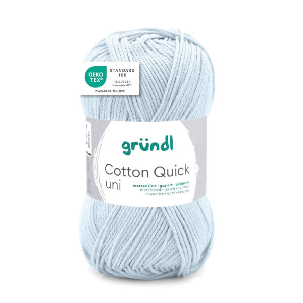 photo-Pelote de laine - Bleu pâle - 162 - 100% coton - 3/4 mm - Gründl - Cotton Quick Uni