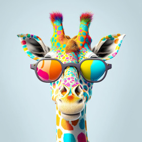 photo-Kit de diamond painting - Modèle drôle de girafe - 30x30cm - Loisirs créatifs - Accessoires inclus