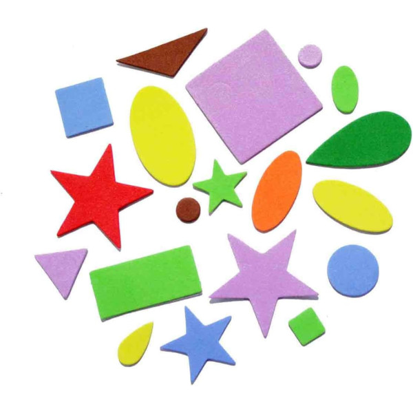 PHOTO-Stickers - Gommettes - Mousse - Formes géométriques - Autocollantes - Différentes tailles