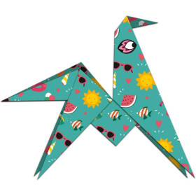 Jeu créatif - Origami - 24 modèles - Thème animaux - Stickers inclus - Dès 8 ans - Janod
