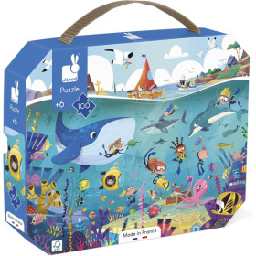 photo-Puzzle - Les fonds marins - 100 pièces + poster - Dès 6 ans - Janod