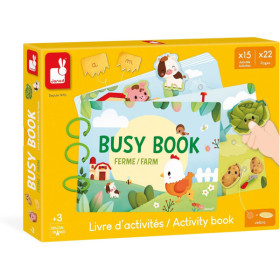 photo-Livre d'activités - Jeu éducatif - Thème la ferme - Dès 3 ans - Apprentissage - Janod