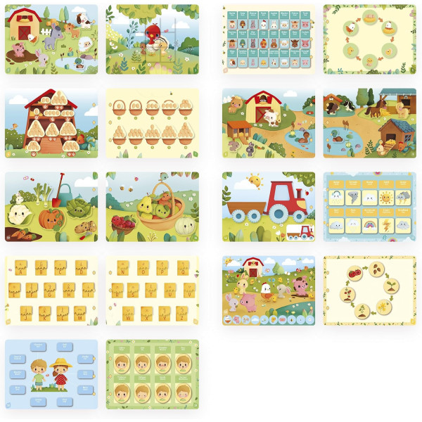 Livre d'activités - Jeu éducatif - Thème la ferme - Dès 3 ans - Apprentissage - Janod