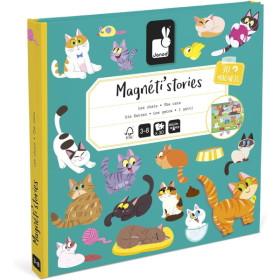 photo-Jeu éducatif - Magnéti'Stories - Les chats - Livre + 30 magnets - Invente des histoires - Janod