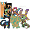 Jeu créatif - Coloriage à gratter - Les dinosaures - 5 modèles - Stylet + livre inclus - Dès 5 ans - Janod