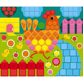 Jeu créatif - Gommettes mosaïque - 3 modèles - Animaux - Dès 3 ans - Janod