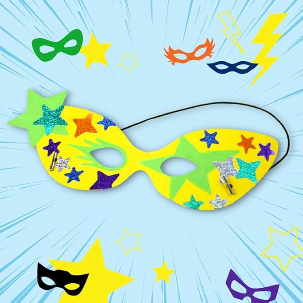 Masques à décorer - Pour le carnaval - Gommettes incluses - 4 modèles - Cléopâtre
