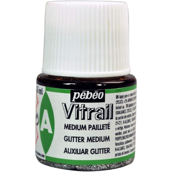 photo-Médium pailleté - Vitrail - Pébéo - Peinture Vitrail - 45ml