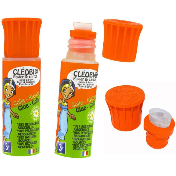 Colle - Végétale - Cléopâtre CléoBio- Flacon de 25g - Avec applicateur - Scolaire - Loisirs créatifs