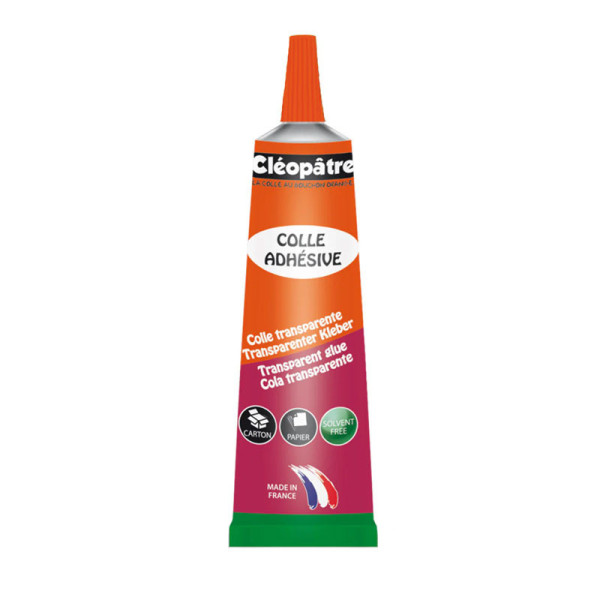 photo-Colle - Transparente - Gel - Cléopâtre Adhésive - Tube de 30g - Idéal pour l'école