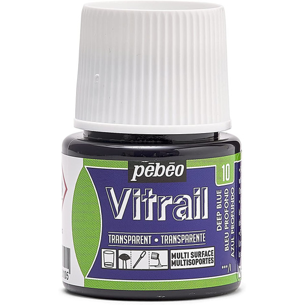 photo-Peinture pour verre - Vitrail - Pébéo - Bleu profond - 45ml