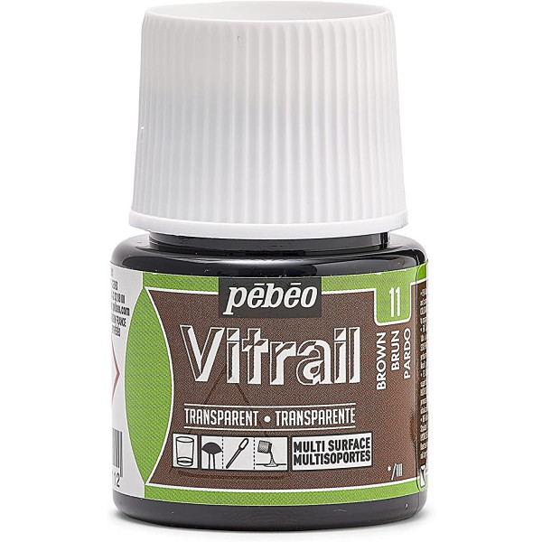 photo-Peinture pour verre - Vitrail - Pébéo - Brun - 45ml