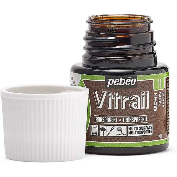 Peinture pour verre - Vitrail - Pébéo - Brun - 45ml
