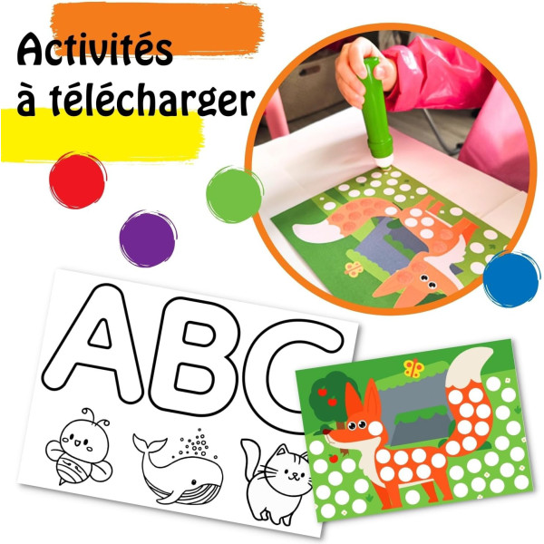 Gouache - Tampons de peinture - Enfant  - 6 couleurs - Cléopâtre - Scolaire - Loisirs créatifs